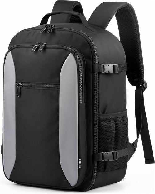 HOTOR Travel Backpack - TSA-Friendly Carry-On for Men & Women | Waterproof Pocket & Internal Straps, 18.9" x 13.0" x 8.3", Black