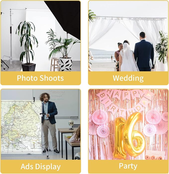 Pro Stainless Steel Telescopic Backdrop Crossbar Max Length 10 ft/3m Adjustable