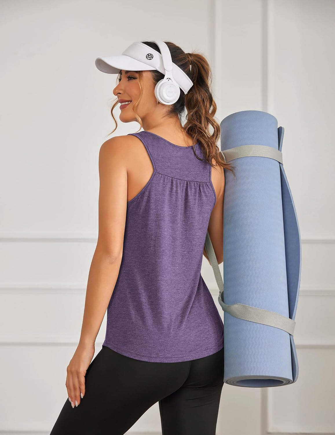PINSPARK Women's Racerback Workout Tops - Lightweight Sleeveless Athletic Tank Shirts | 2-Pack S-3XL