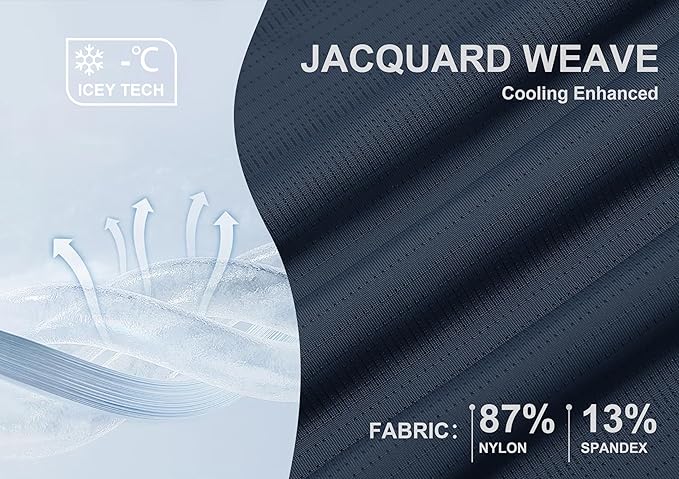 Esabel.C Jacquard Golf Shirts for Men Moisture Wicking Short Sleeve Performance Dry Fit Active Mens Polo Shirts