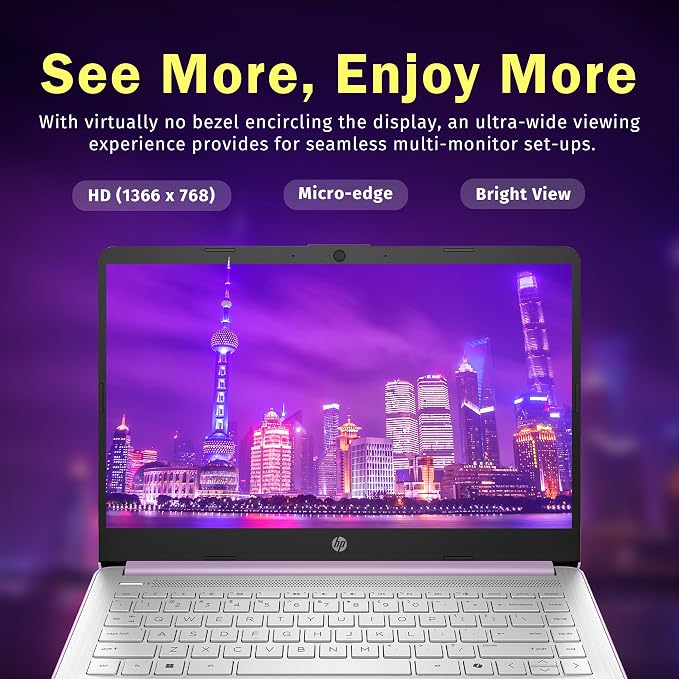 HP Stream 14" HD Student & Business Laptop, Intel Processor N150, 16GB RAM, 1.12TB Storage (128GB UFS + 1TB Docking Station), Intel Graphics, 1 Year Office 365, Wi-Fi 6, Win 11, Purple