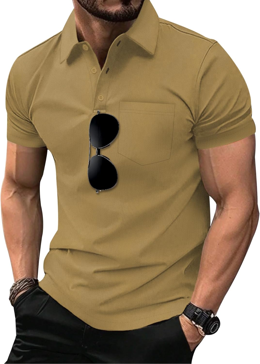 SCODI Men's Pocket Polo Shirts - 5 Pack Short Sleeve Golf Tees | Moisture-Wicking Casual Athletic Wear
