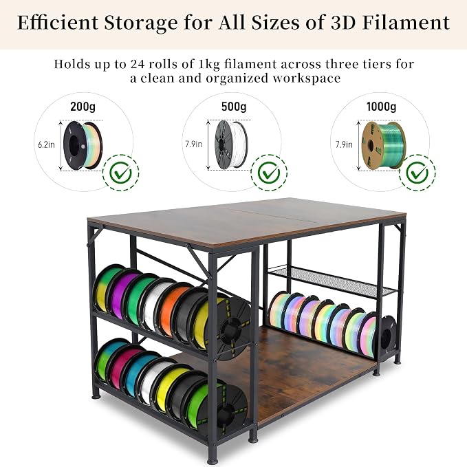 Upgraded 3D Printer Stand, Large 3D Printer Filament Storage Rack