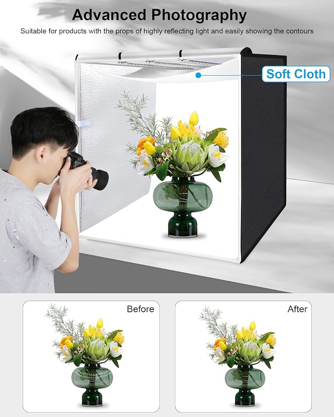 PULUZ 32"x32" Light Box Photography, Large Photo Light Box