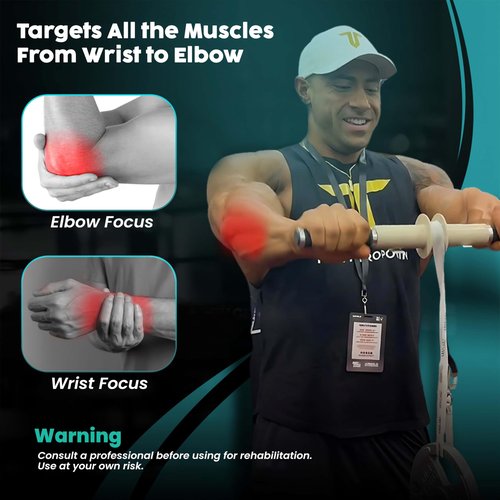 ArmLabz Forearm Roller 2.0 Wrist Roller and Forearm Strengthener, Grip Strength Trainer and Hand Exerciser, Quick Reset, One Arm Use, Wrist and Elbow Health, Forearm Workout Equipment