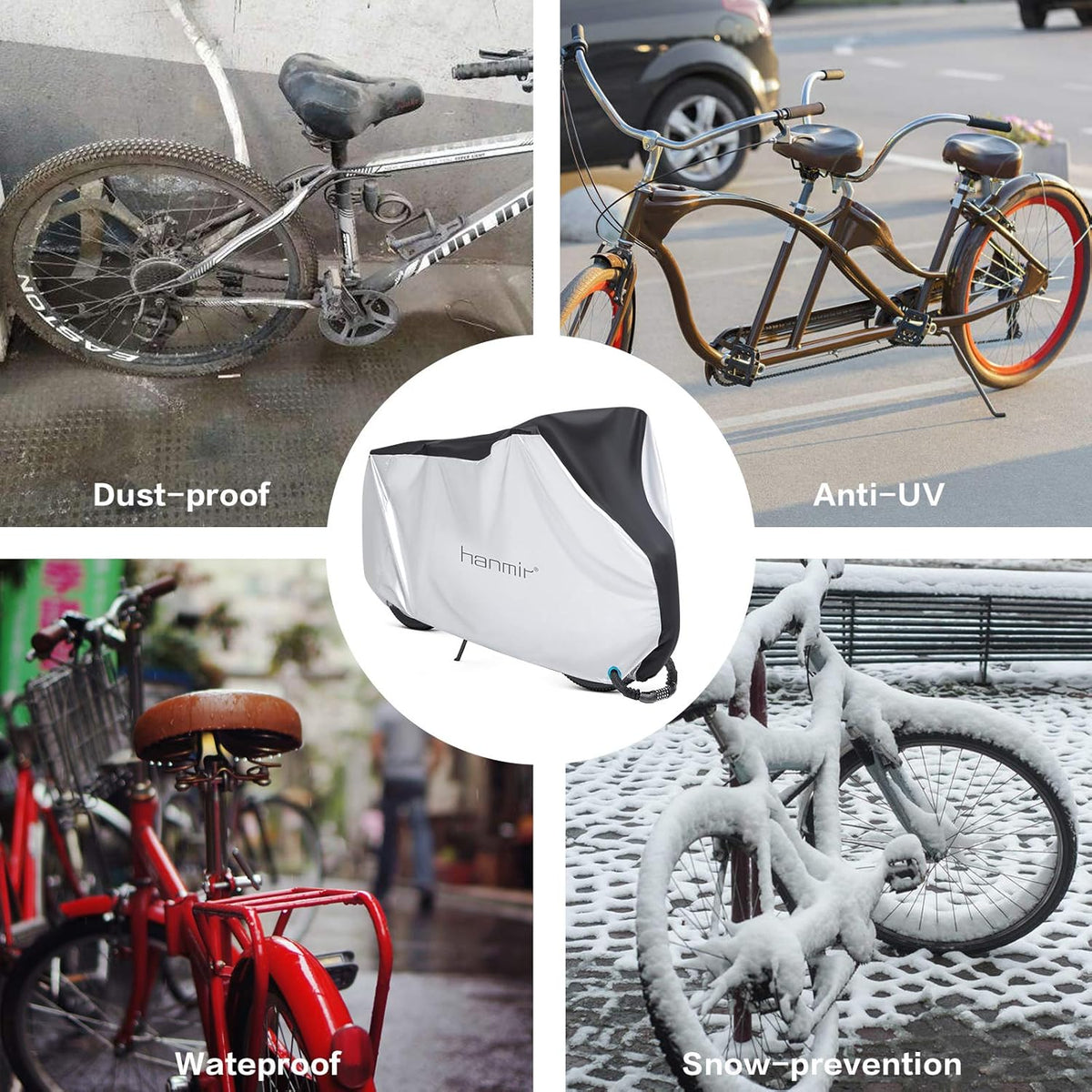 Skiennix Waterproof Bike Cover - Heavy Duty Outdoor Protection Against Rain, Snow & UV | Fits Mountain & Road Bikes