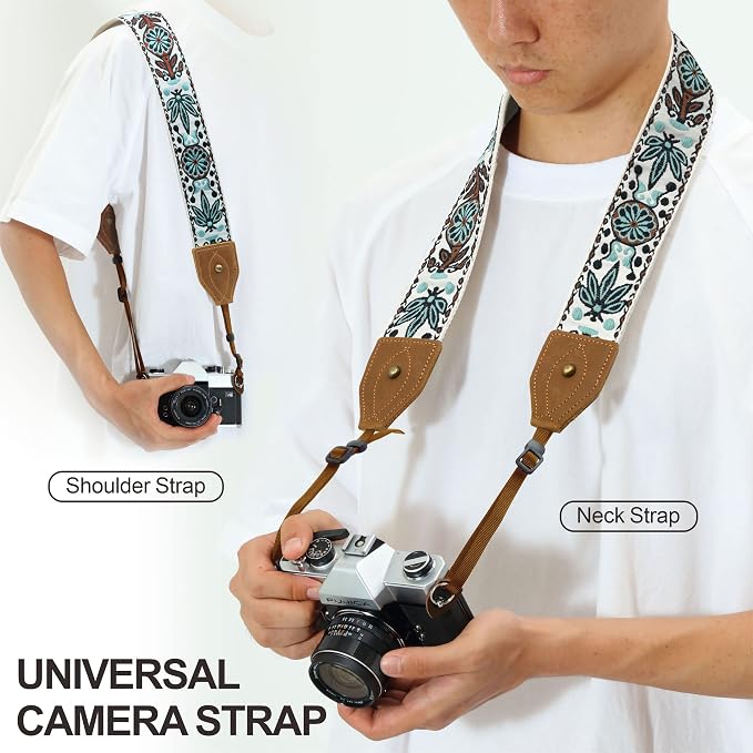 Padwa Lifestyle 2" Wide Classic Crazy Horse Art Cowhide Head Cotton Camera