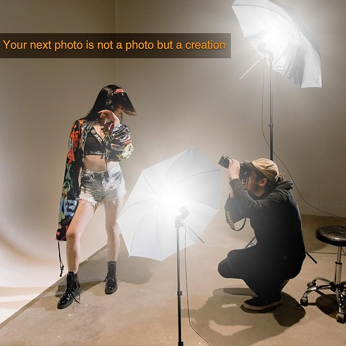 EMART Umbrella Photography Lighting Kit, 200/700W Bulbs, Soft Light Continuous