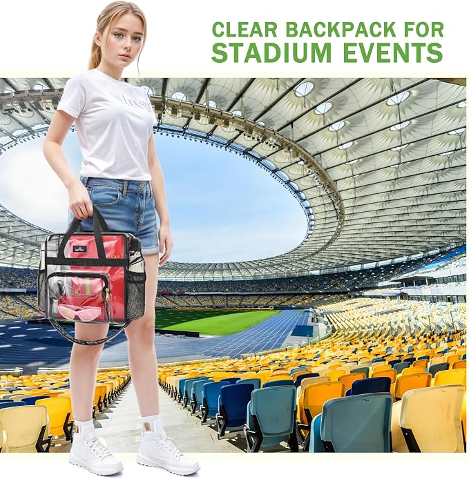 MAY TREE Clear Bag for Stadium Events, Transparent Bag for Concert Sports Gym