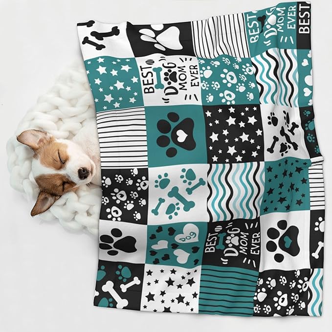 Paws Blanket for Dog Cat - Dog Puppy Blankets 23x16 Stripes Love Bones Throw Blanket for Couch