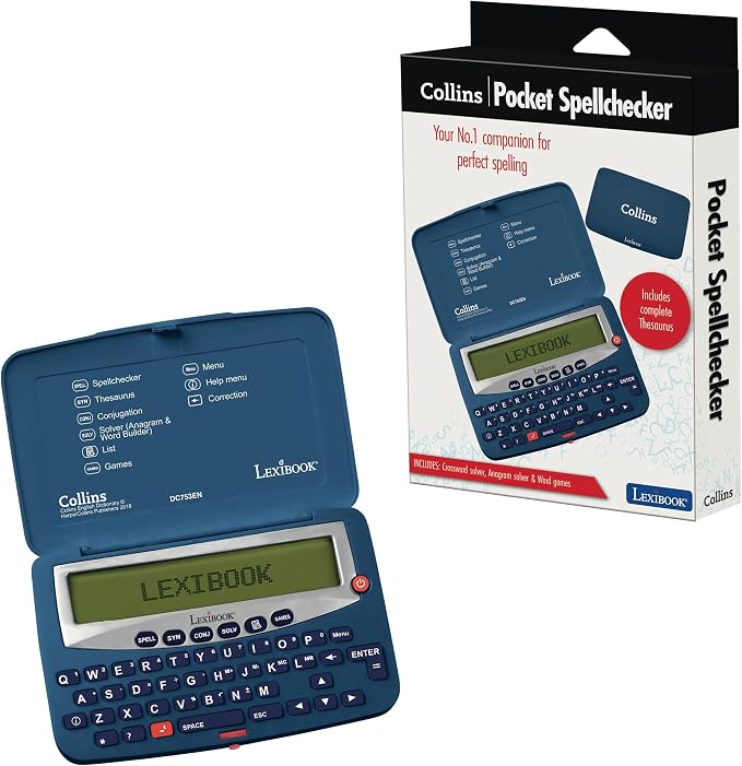 Lexibook DC753EN Electronic Pocket Spellchecker, Conjugation, Anagram Solver