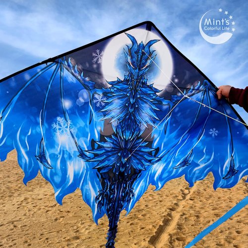 Mint's Colorful Life Dragon Kite - Easy to Fly for Kids & Adults | 300ft Kite String Included