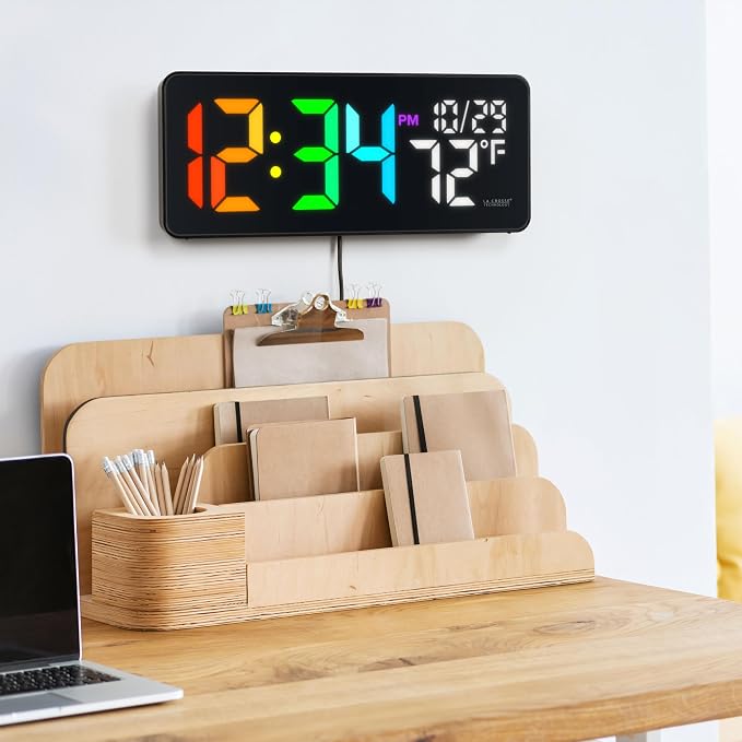 La Crosse Technology 513-1411 Color-Changing Digital LED Wall Clock