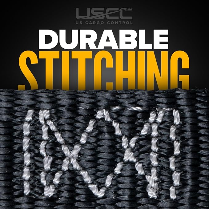 US Cargo Control Stainless Steel Ratchet Straps with Carabiner Hooks 1" X 10' (40-Pack), 500 LBS Break Strength, Marine Tie Down Straps for Boats, ATVs, Trees, Camping, Snow, Saltwater Applications