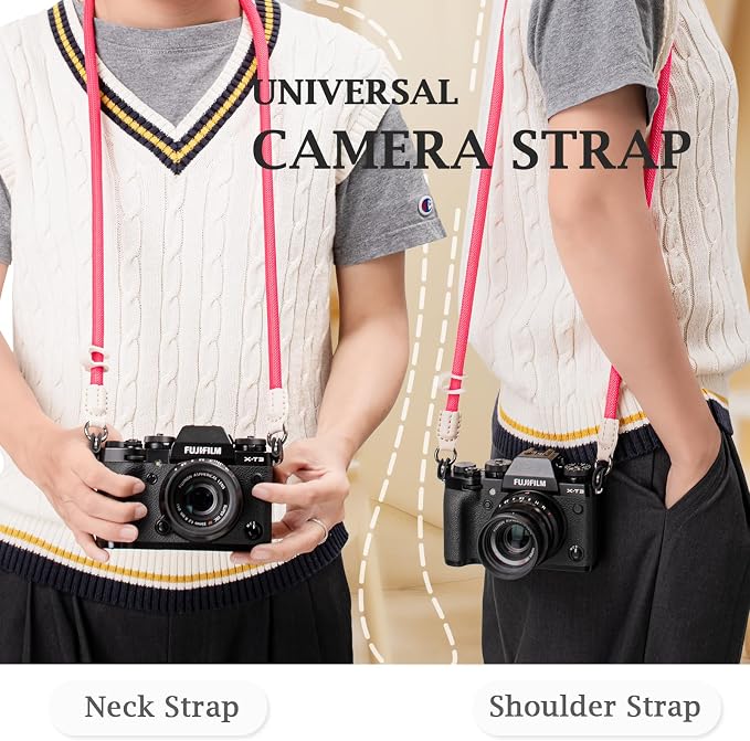 VOVMOEYA Nylon Braided Camera Rope Strap, Camera Neck Shoulder Strap