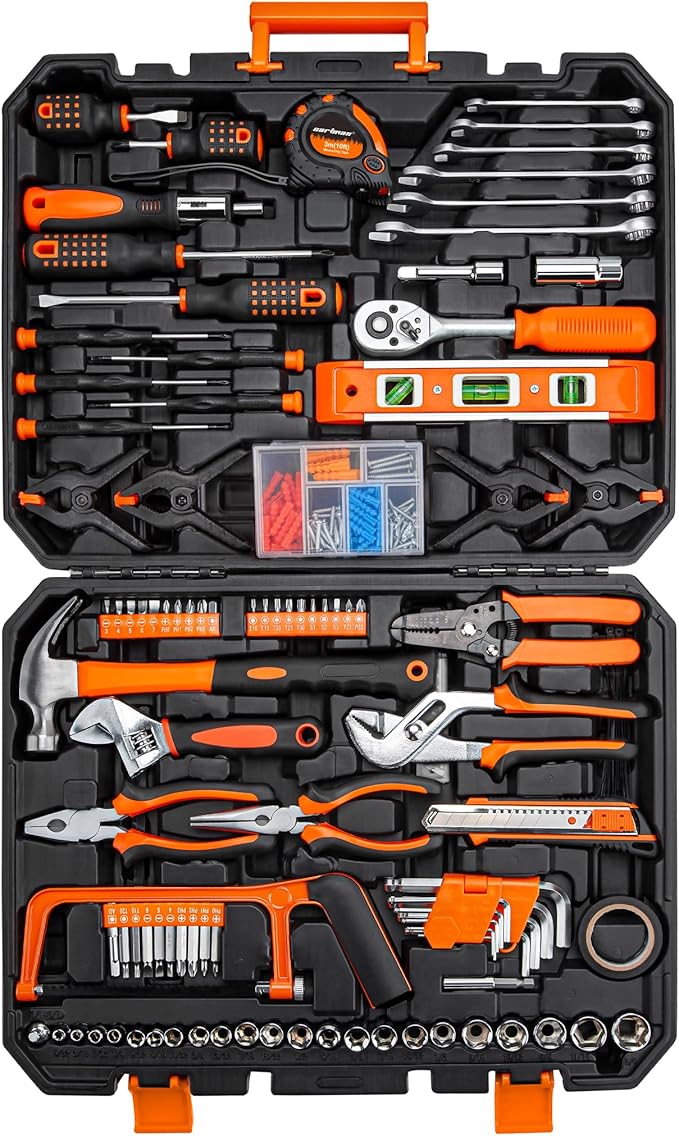 CARTMAN 238-Piece Socket Wrench Auto Repair Tool Combination Package Mixed General Household Hand Tool Set Tool Kit with Plastic Toolbox Storage Case