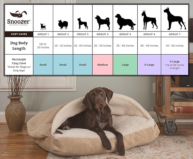 Snoozer Pet Products Luxury Rectangle Cozy Cave, Wag Collection, Small, Barkely Black Diamond