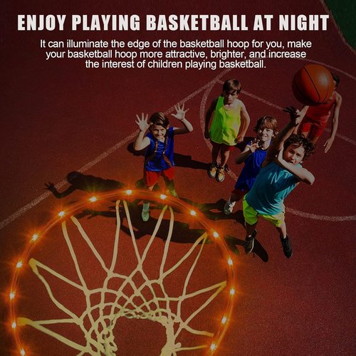 Green Bean LED Basketball Hoop Light - Remote Control Rim Light with 16 Colors & 7 Flashing Modes
