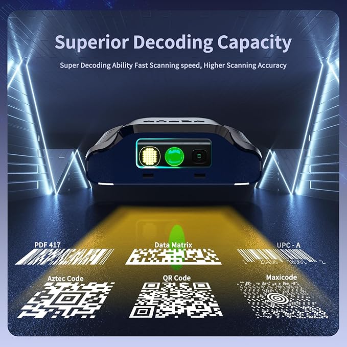 NETUM Bluetooth 2D Barcode Scanner, 3-in-1 Small Portable QR Bar Code Reader