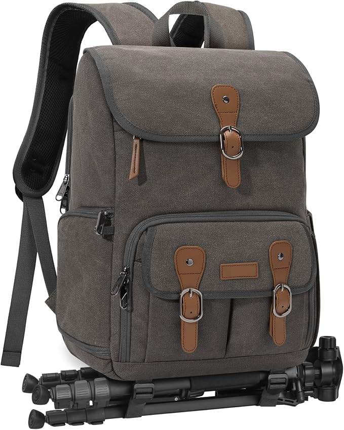 RAINSMORE Camera Bag Backpack for DSLR/SLR Mirrorless 15.6 Inch Laptop Camera
