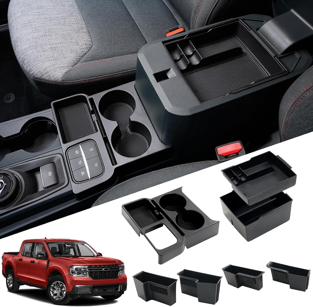 Mabett Center Console Organizer Set for 2022-2026 Ford Maverick Accessories