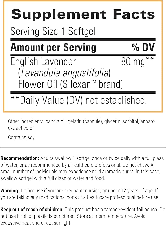 Integrative Therapeutics – Lavela WS 1265 - Clinically Studied Lavender Essential Oil Supplement - Calms Nervousness* - Reduces Stress* - 60 Softgels, 2 Pack