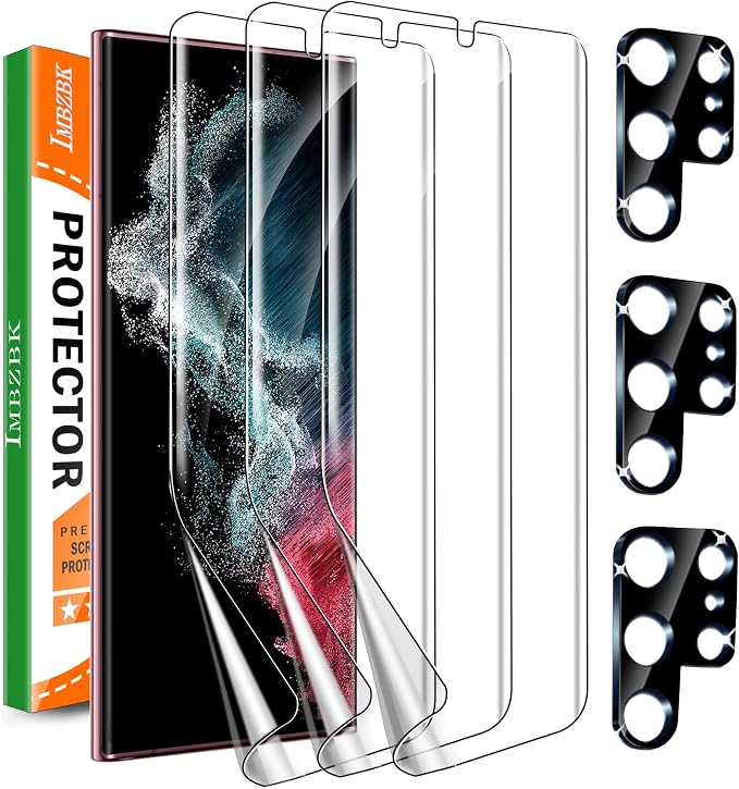 IMBZBK for Samsung Galaxy S22 Ultra 5G Screen Protector, 3 Flexible TPU Film