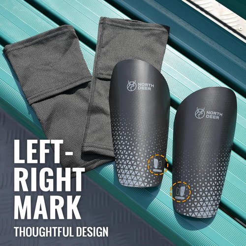 Northdeer Soccer Shin Guards - Protective Sleeves with Insert Pocket for Kids & Adults | Lightweight & Durable