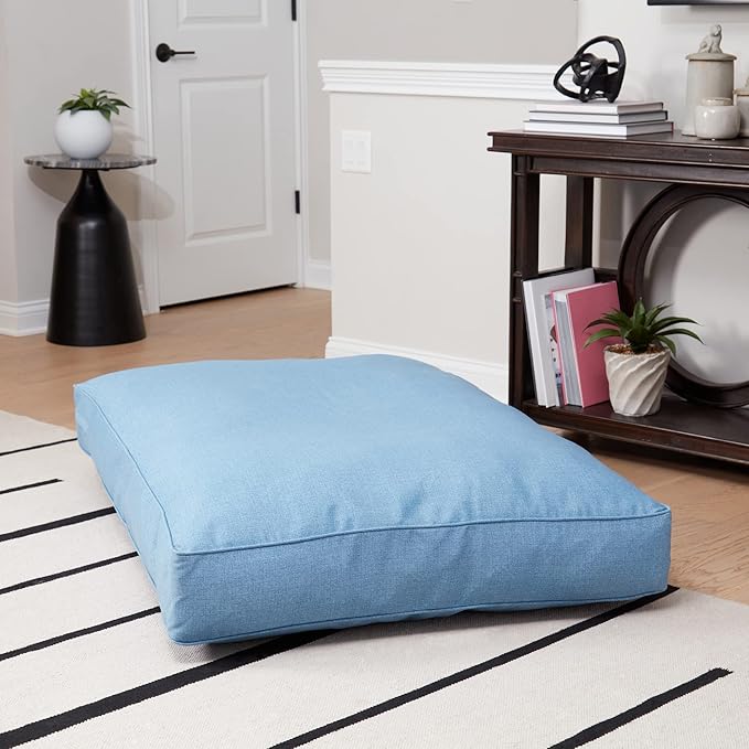 Casey Large (48 x 36 in.) Denim Rectangle Indoor/Outdoor Pillow Style Dog Bed