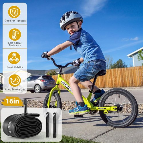 Bike Tube 2-Pack by [Brand Name] - 16 Inch AV32mm Schrader Valve, Durable Butyl Rubber for Kids & MTB
