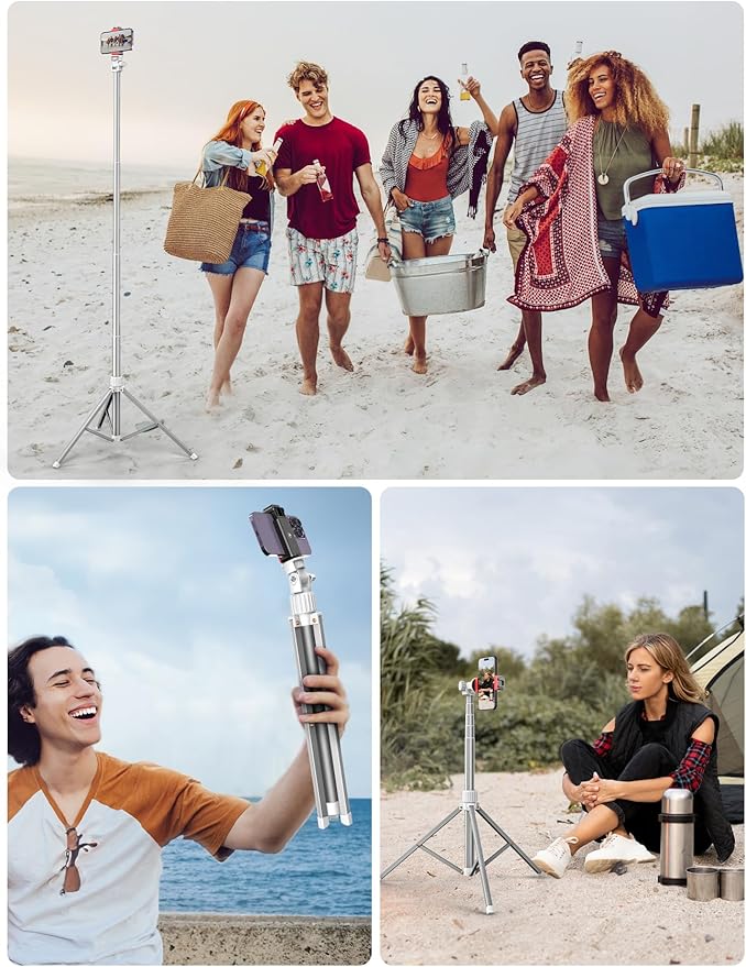 71'' Phone Tripod Stand, Extendable Reinforced Aluminum Phone Stand