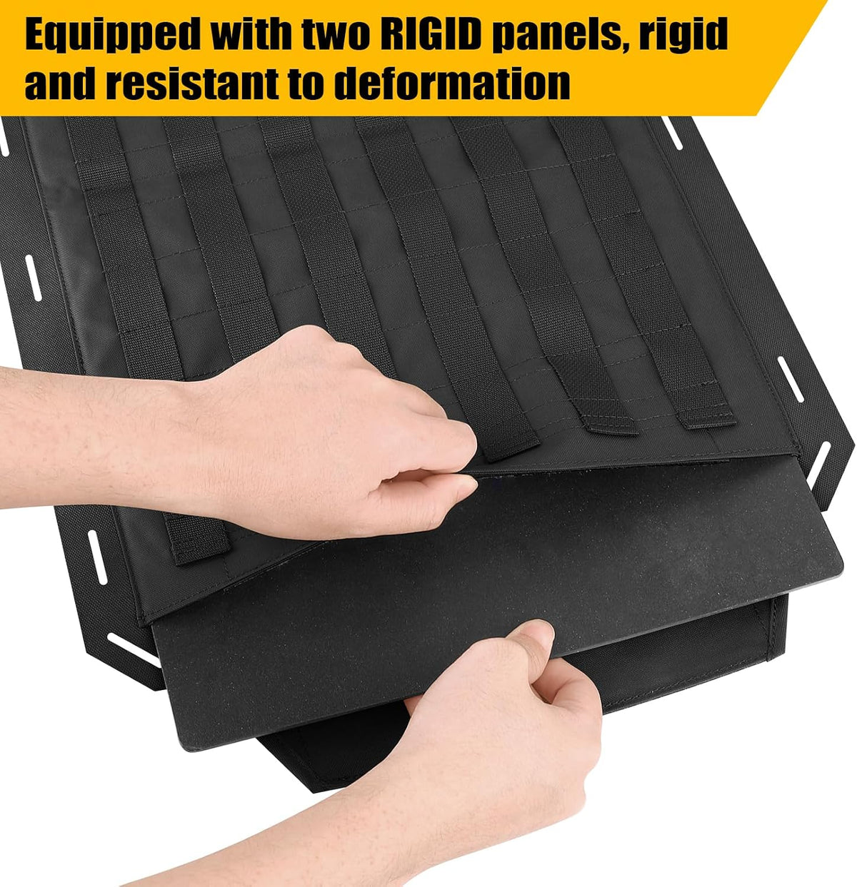 Molle Panels for Car Back Seat, Tactical Seat Back Organizer Covers for Vehicles Truck, Tactical Car Accessories Foldable for Universal Automotive (BK-Foldable)