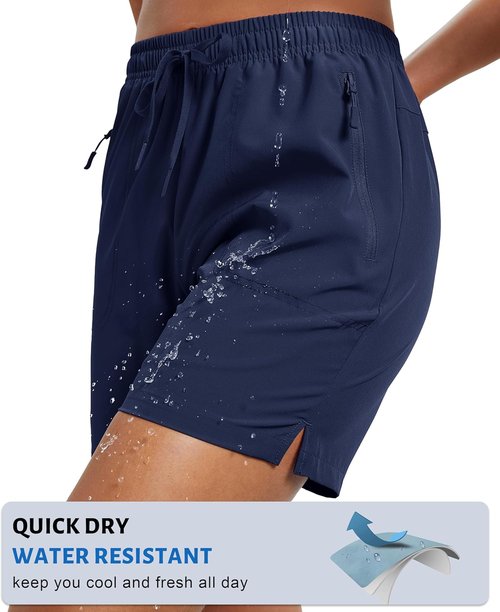 MAGCOMSEN Women's Hiking Shorts - UPF 50+ Quick-Dry, Lightweight Athletic Shorts | Summer Casual with Pockets