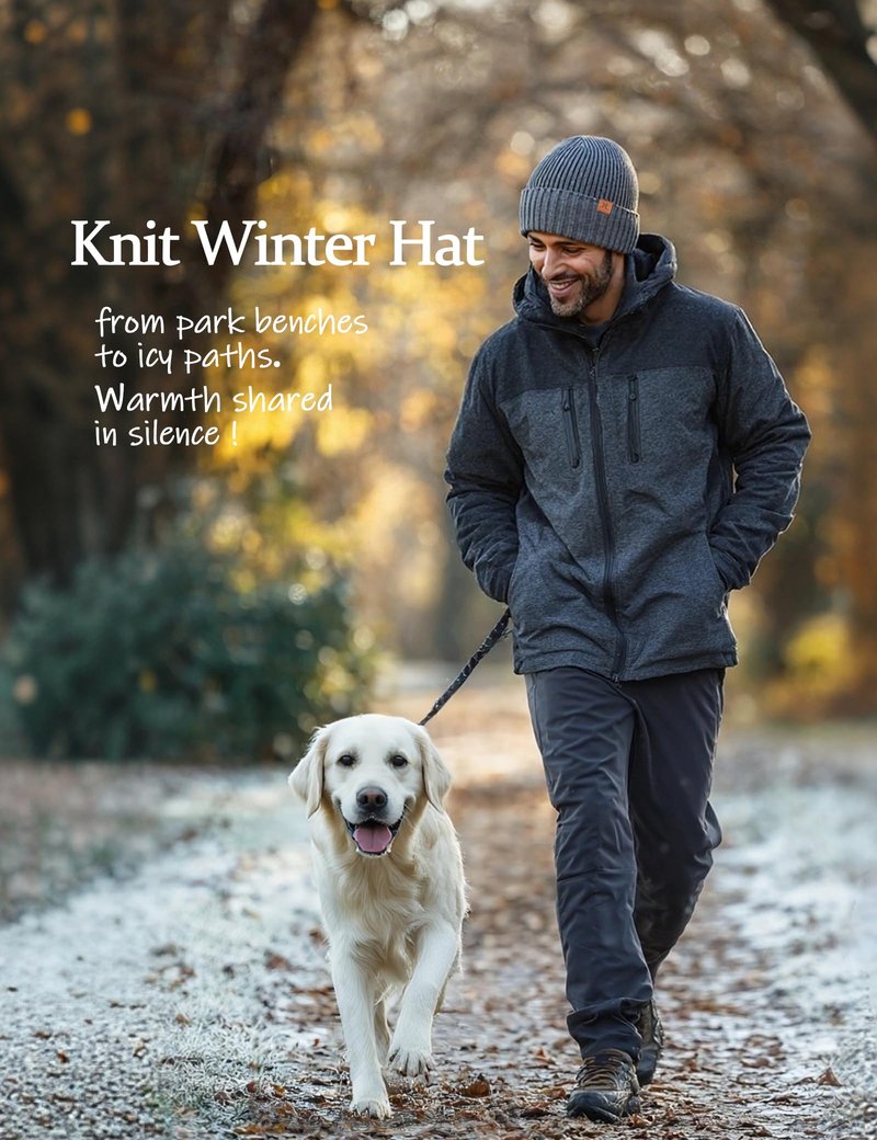 Valkgard Winter Beanies Hats for Men, Knit Fleece Beanie Skull Caps, Mens Toboggans Ribbed Cuffed Stocking Hat Black