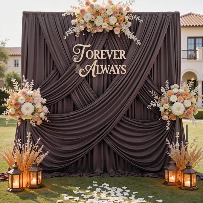 50ft x 12ft Brown Backdrop Curtains