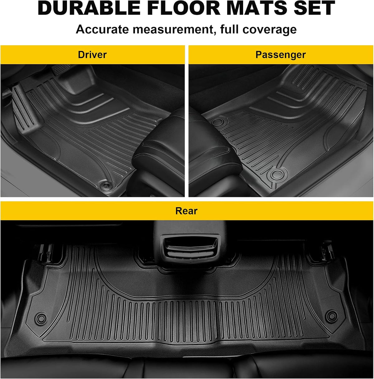 Floor Mats for 2012-2016 Honda CR-V EX & LX & SE (NOT Fit EX-L & Touring) | All Weather Protection TPE Floor Liner,1st & 2nd Row, Black