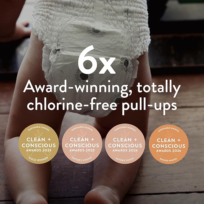 Joonya Pull-Up Pants Baby Diapers, Size 6 XXL (33+ lb) - 6 Bags of 21 (126) - Non Toxic, Eco-Friendly, High Absorbency, Overnight Use, Ultra Slim & Soft - Made in Denmark