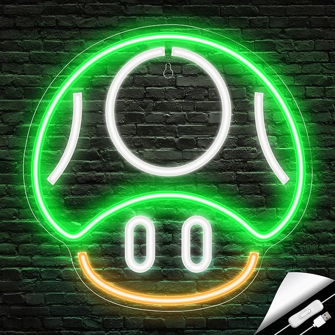 Kavaas Gaming Neon Sign, Mushroom Neon Sign