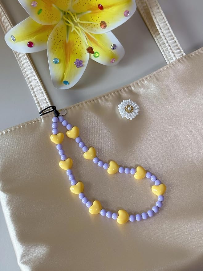Drawwind Phone Charm Beaded Wristlet Strap Universal Cell Phone Lanyard Cute