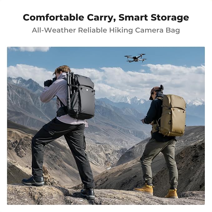 K&F CONCEPT Camera Backpack, 40L Large Capacity Camera Bag, Waterproof DSLR