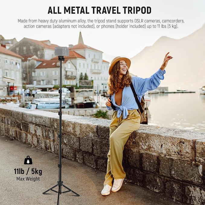 NEEWER Basic Phone Tripod for iPhone & Camera w/Remote & Phone Holder, Portable