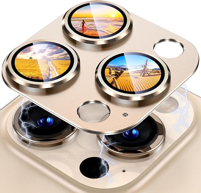 Uyiton Compatible with iPhone 15 Pro/iPhone 15 Pro Max Camera Lens Protector