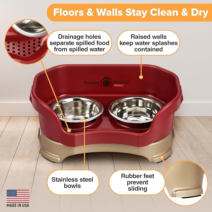 Neater Pet Brands Feeder Deluxe for Cats - Cranberry (200)