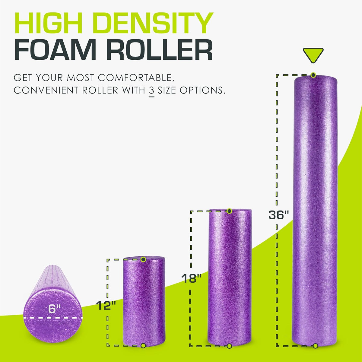 ProsourceFit High Density Foam Roller - 36 Inches Long | Firm Athletic Massage Tool for Back Stretching & Recovery, Purple