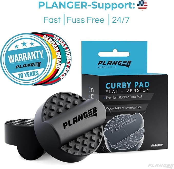 PLANGER® - Curby Pad Flat - Rubber Jack Pad for Audi (Special CAR Brands from Germany) Trolley Jack, Vehicle Lift and Axle Stand - Protects Your Car, SUV