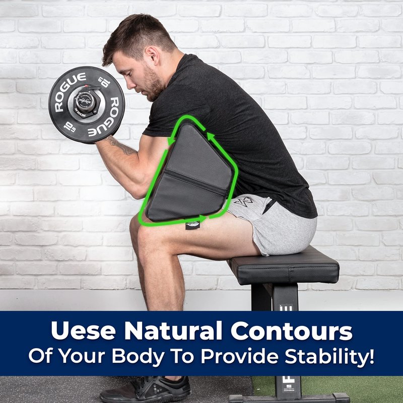 Preacher Pad by ABMAT- Portable Preacher Curl Bench, Barbell & Dumbbell Biceps Triceps Isolator, Seated Arm Isolated Barbell Dumbbell Biceps Station Home Gym