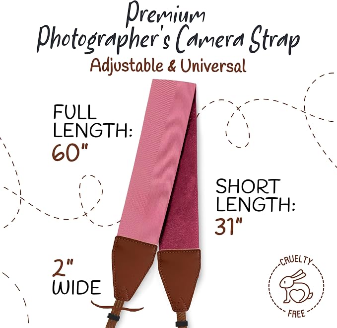 Art Tribute Camera Strap For Photographers Padded Universal Fit Neck Shoulder &