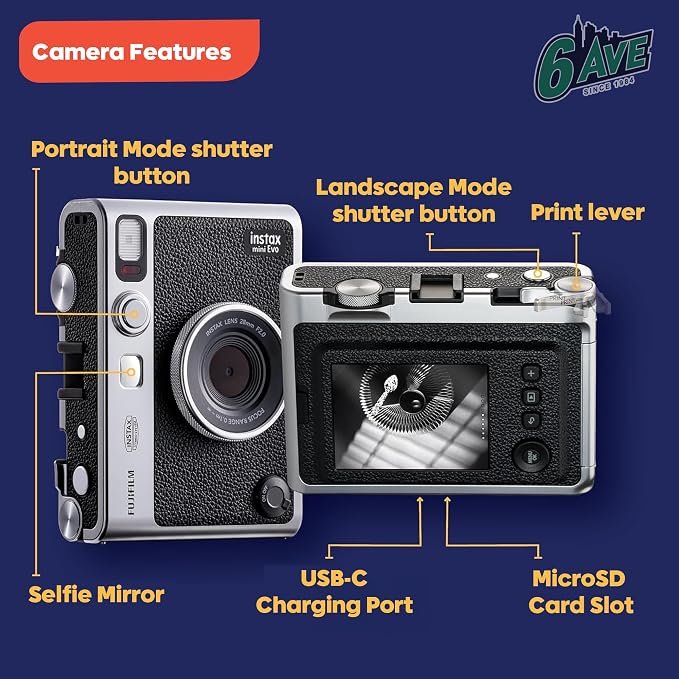 Fujifilm Instax Mini EVO Hybrid Instant Camera Bundle