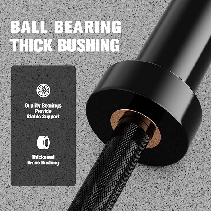 RITFIT 7FT Olympic Barbell for Strength and Weightlifting Training - 2 Inch Olympic Bar for Squat, Deadlift, Bench Press, Curl, Overhead Press - 500lbs/1000lbs/1500lbs Capacity