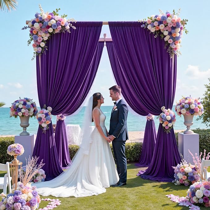 12ft x 10ft Purple Backdrop Curtains